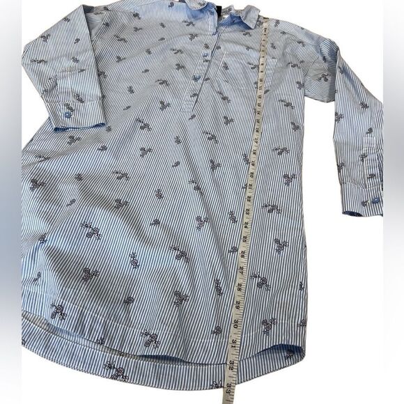 Divided H&M short tee shirt dress light blue floral stripes size 4 - Picture 13 of 16
